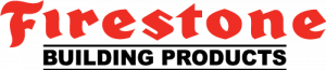 The Firestone Building Products logo. Firestone manufactures roofing systems and products for several types of buildings.